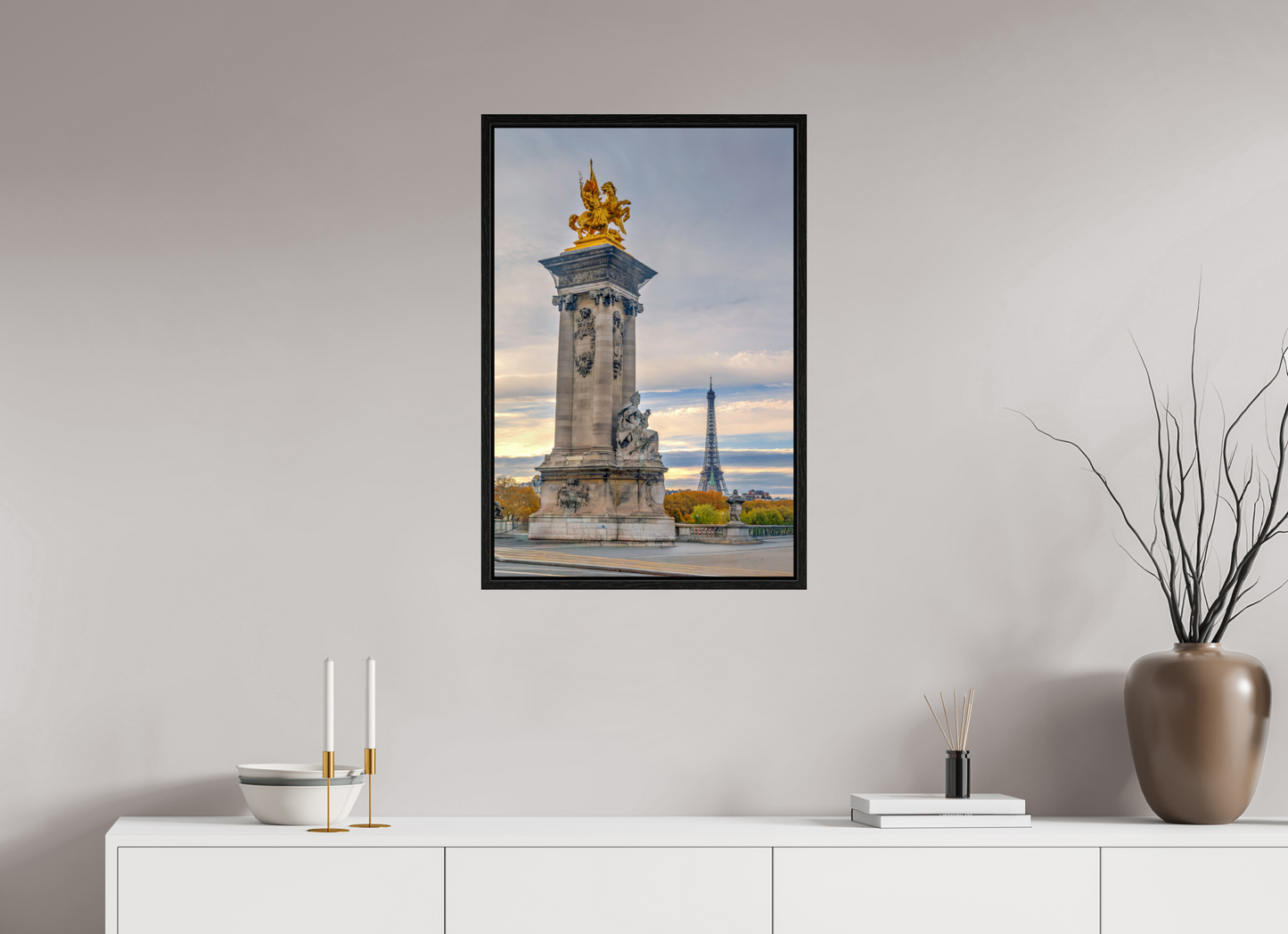 20 x 30″, Floater Frame Paris - Pont Alexandre III at Dawn