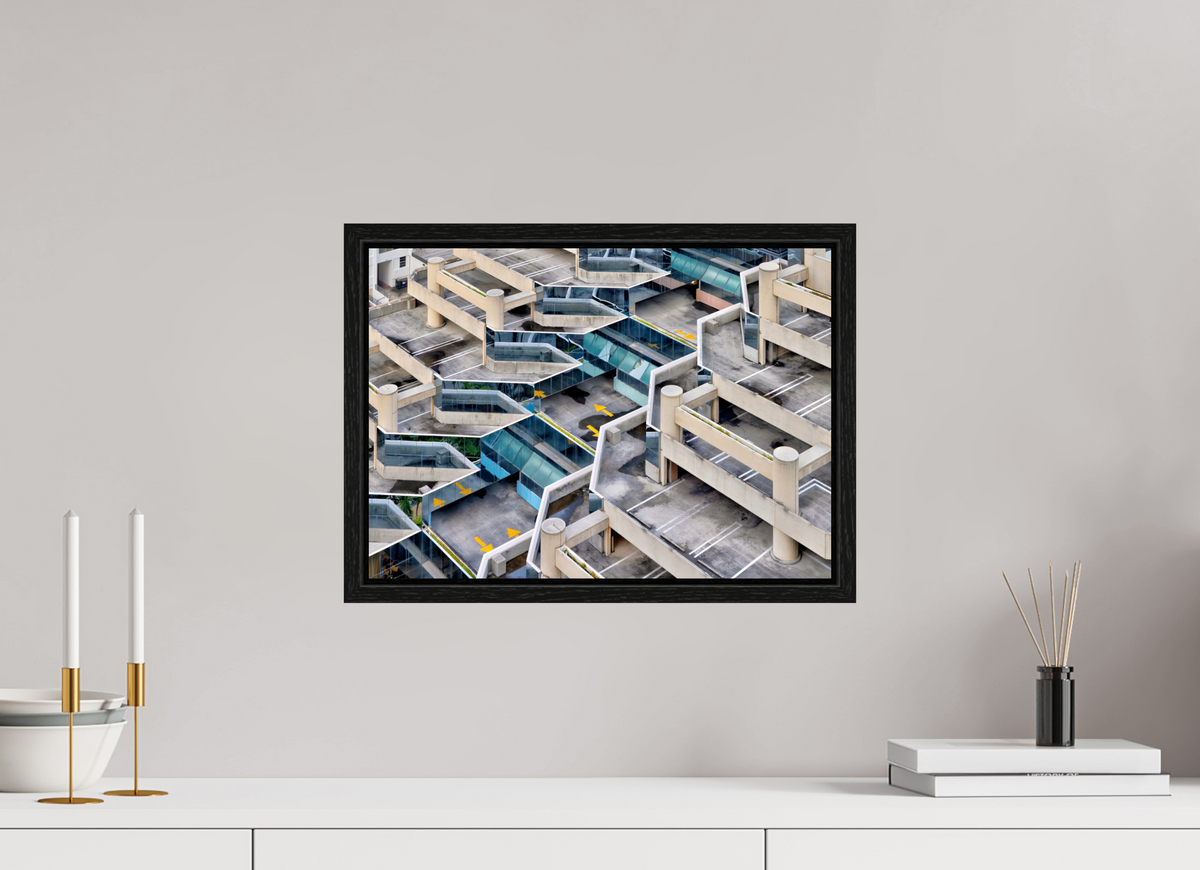 16.8 x 12″, Floater Frame Urban Labyrinth — Geometry in Concrete