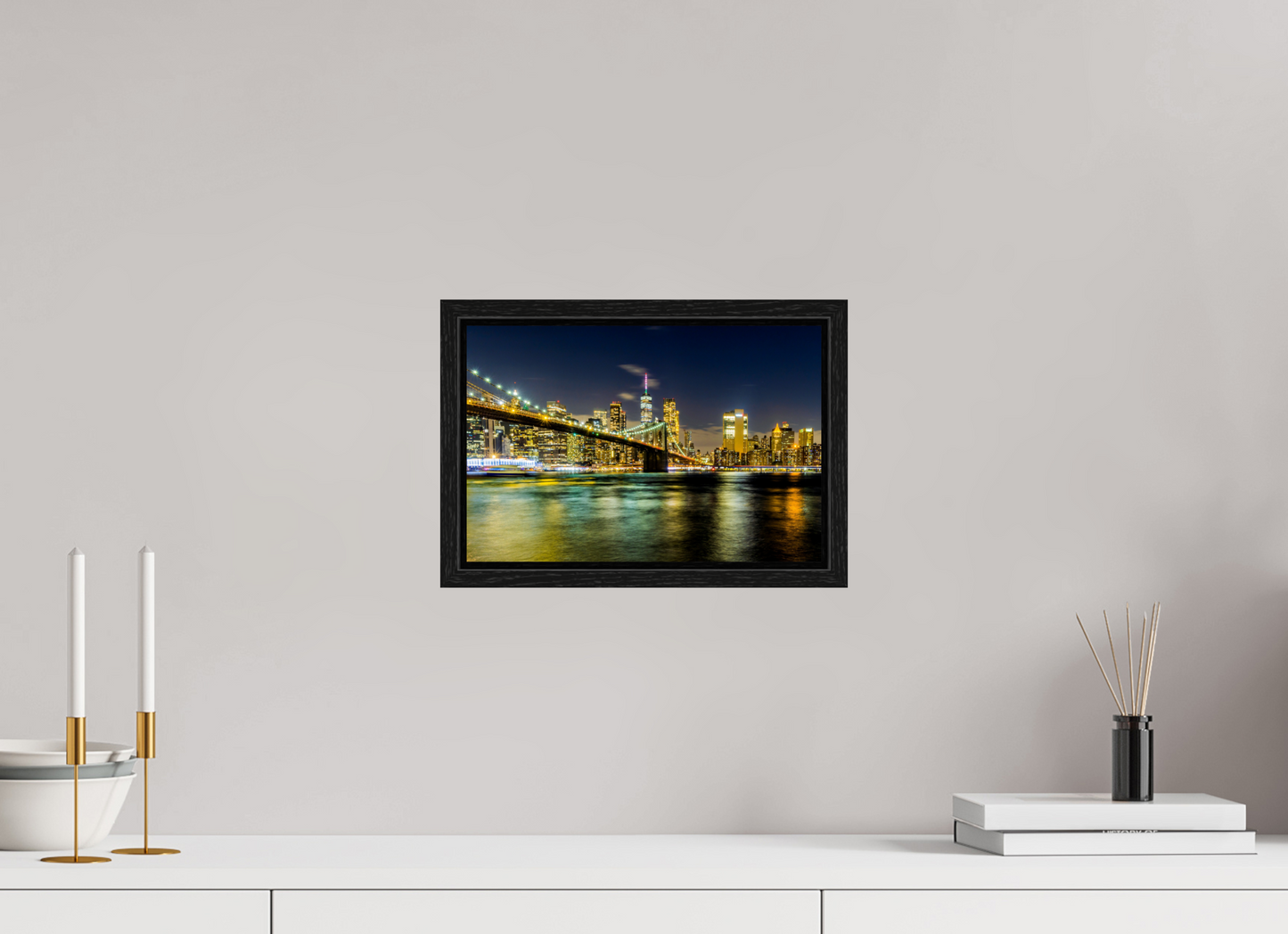 12 x 8″, Floater Frame New York - Manhattan After Dark