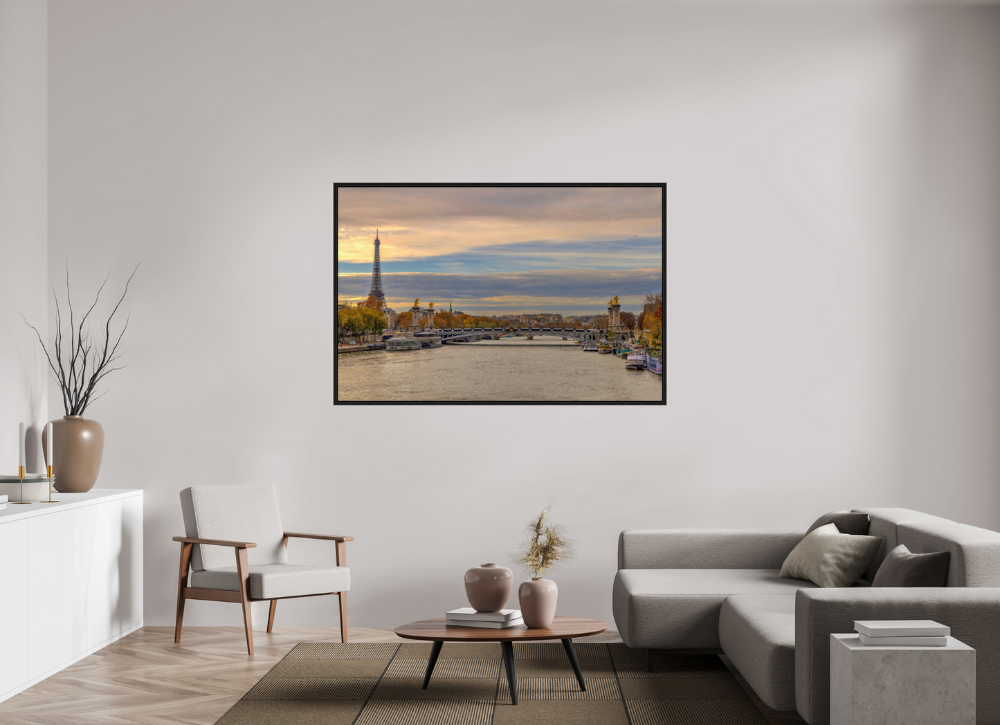 65.2 x 43″, Floater Frame Paris - Autumn Over Pont Alexandre III