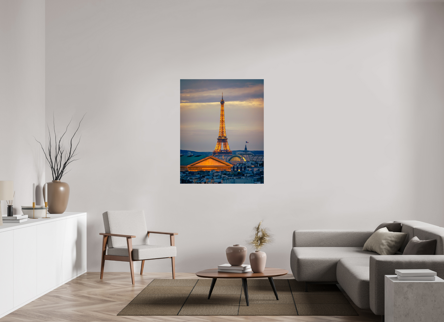 39 x 48.7″, Photo Print Under Acrylic Glass Paris - Golden Eiffel Tower