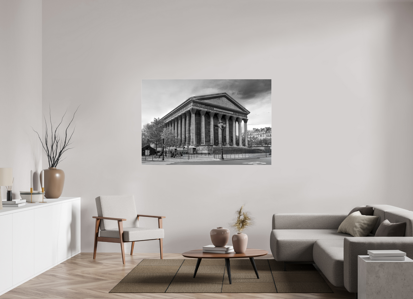 65 x 43″, Photo Print Under Acrylic Glass Paris - La Madeleine in Monochrome
