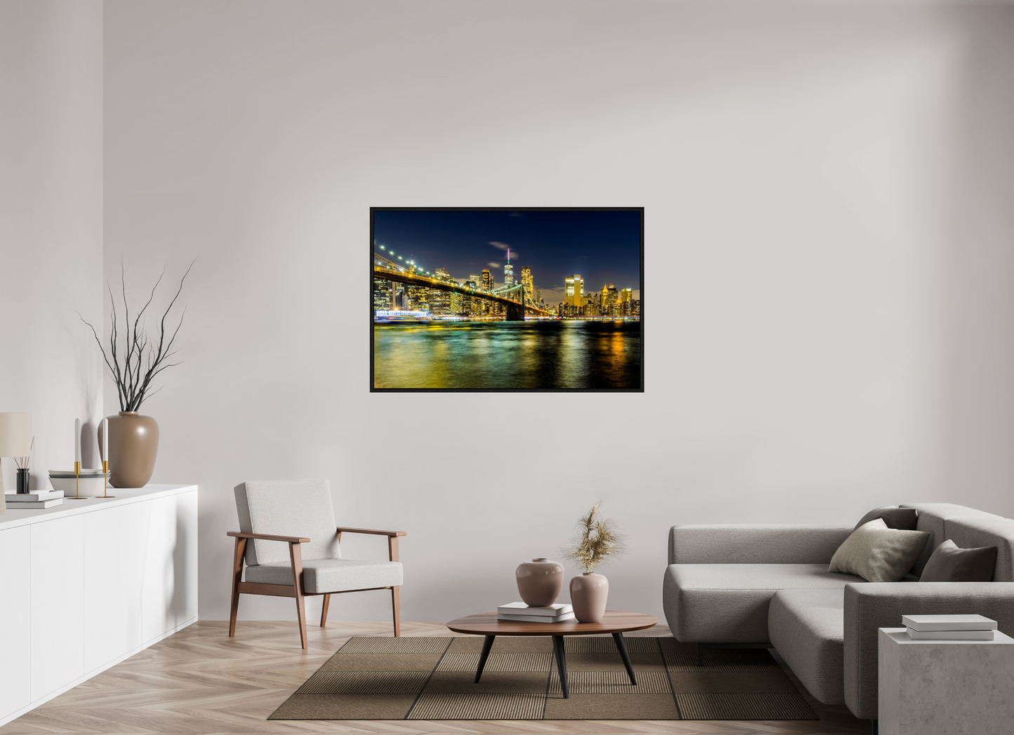 54 x 36″, Floater Frame New York - Manhattan After Dark