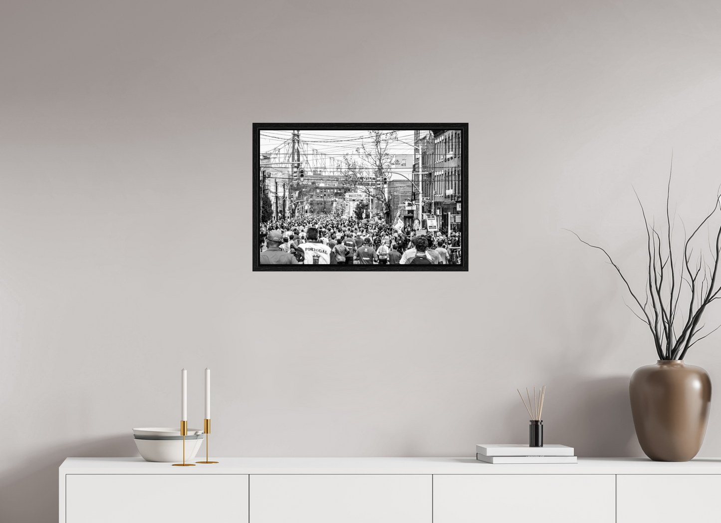 24 x 16″, Floater Frame The Pack — NYC Marathon