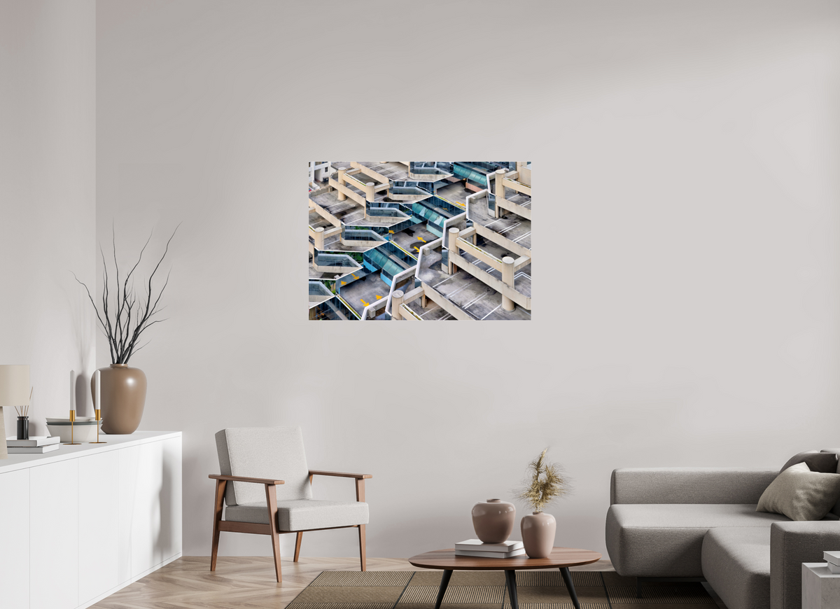 43.4 x 31″, Photo Print Under Acrylic Glass Urban Labyrinth — Geometry in Concrete
