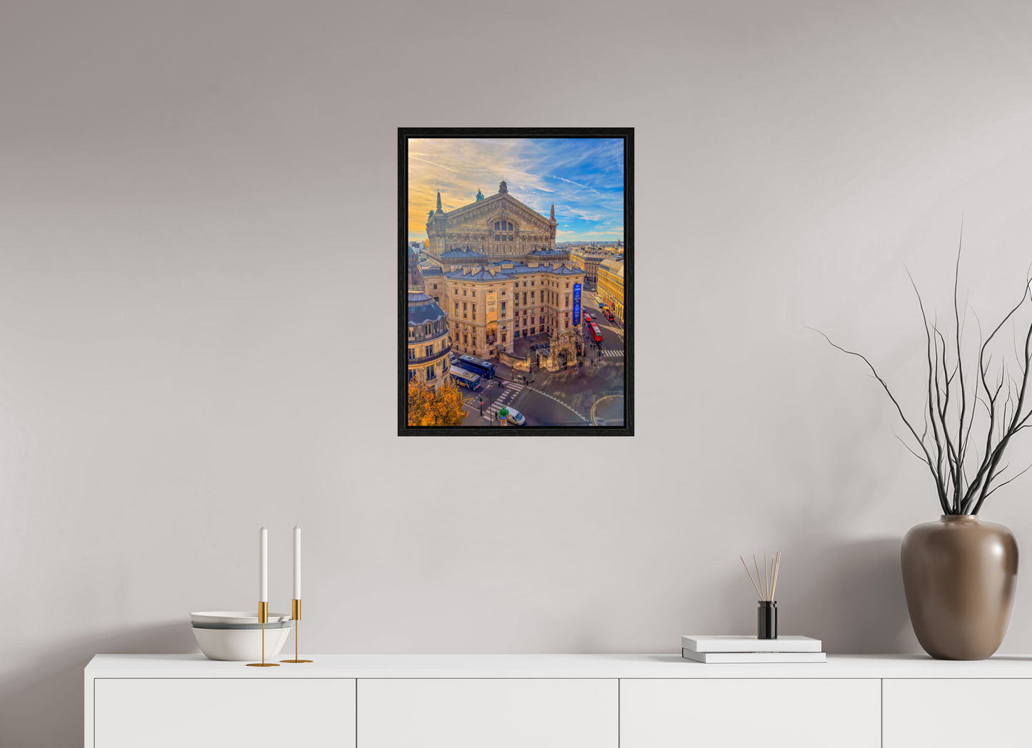 18 x 24″, Floater Frame Paris - Palais Garnier at Sunset