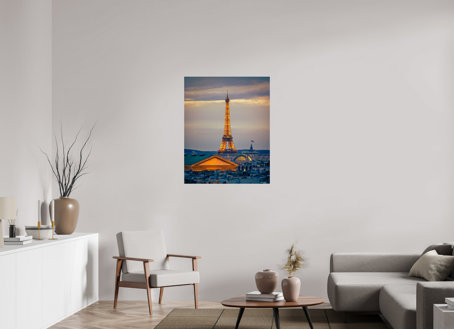 31 x 38.7″, Photo Print Under Acrylic Glass Paris - Golden Eiffel Tower