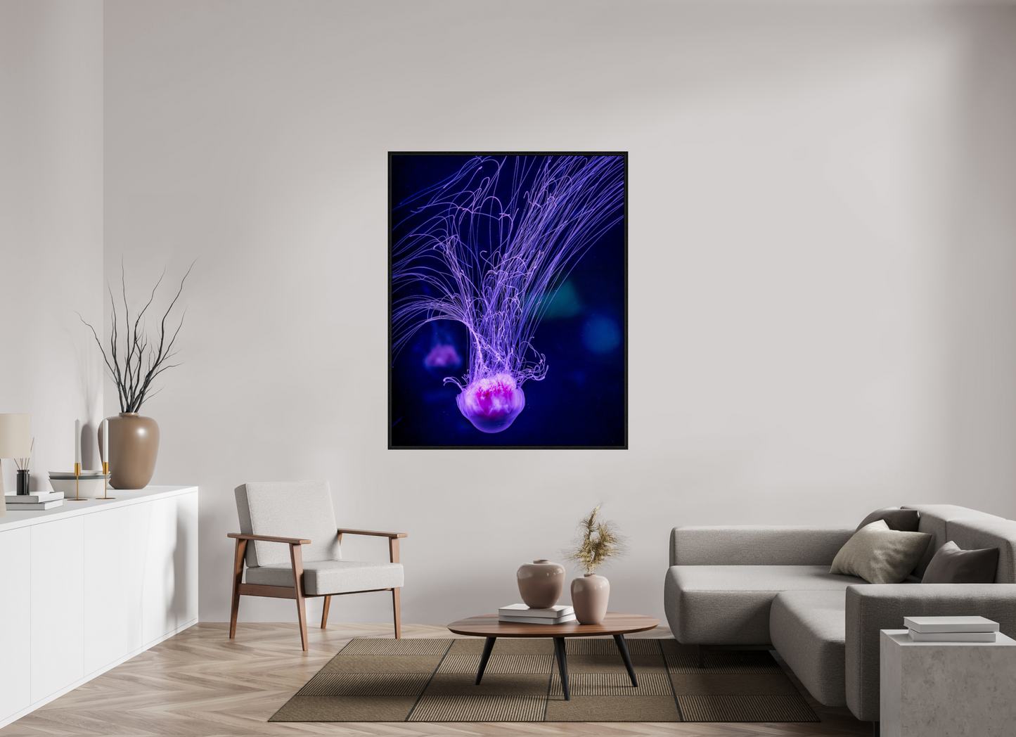 47 x 58.7″, Floater Frame Ocean Calligraphy