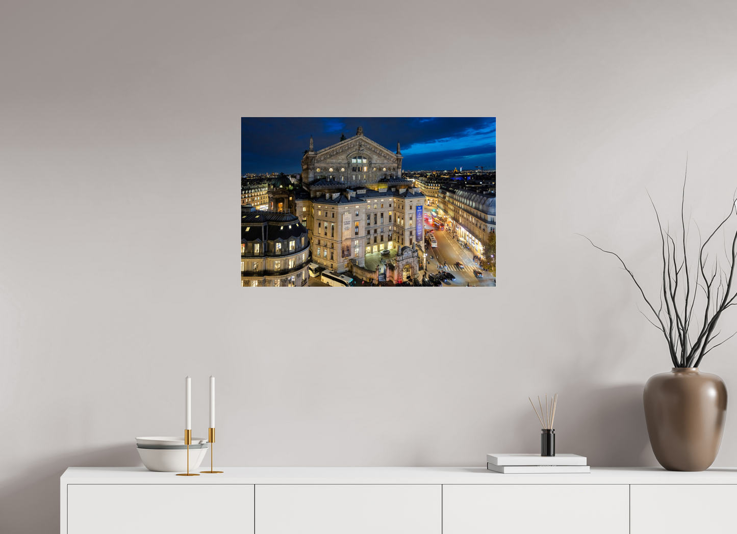 30 x 20″, Photo Print Under Acrylic Glass Paris - Palais Garnier during the blue hour