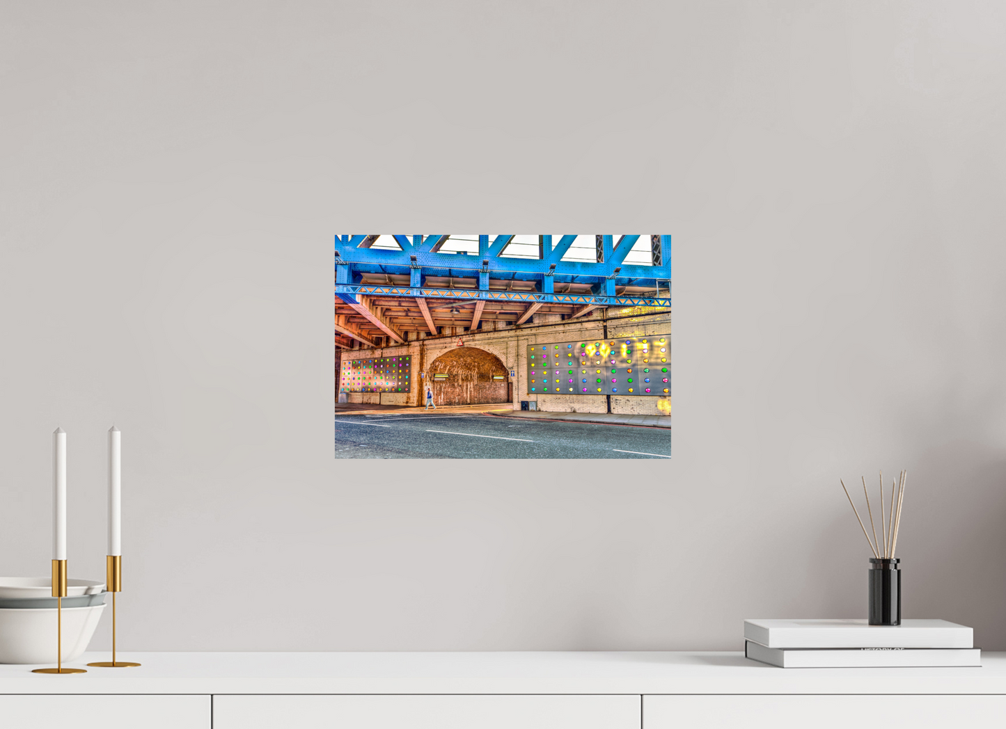 15 x 10″, Photo Print On Fuji Crystal DP II London Fine Art Photograph - Urban Geometry Under Blue Steel