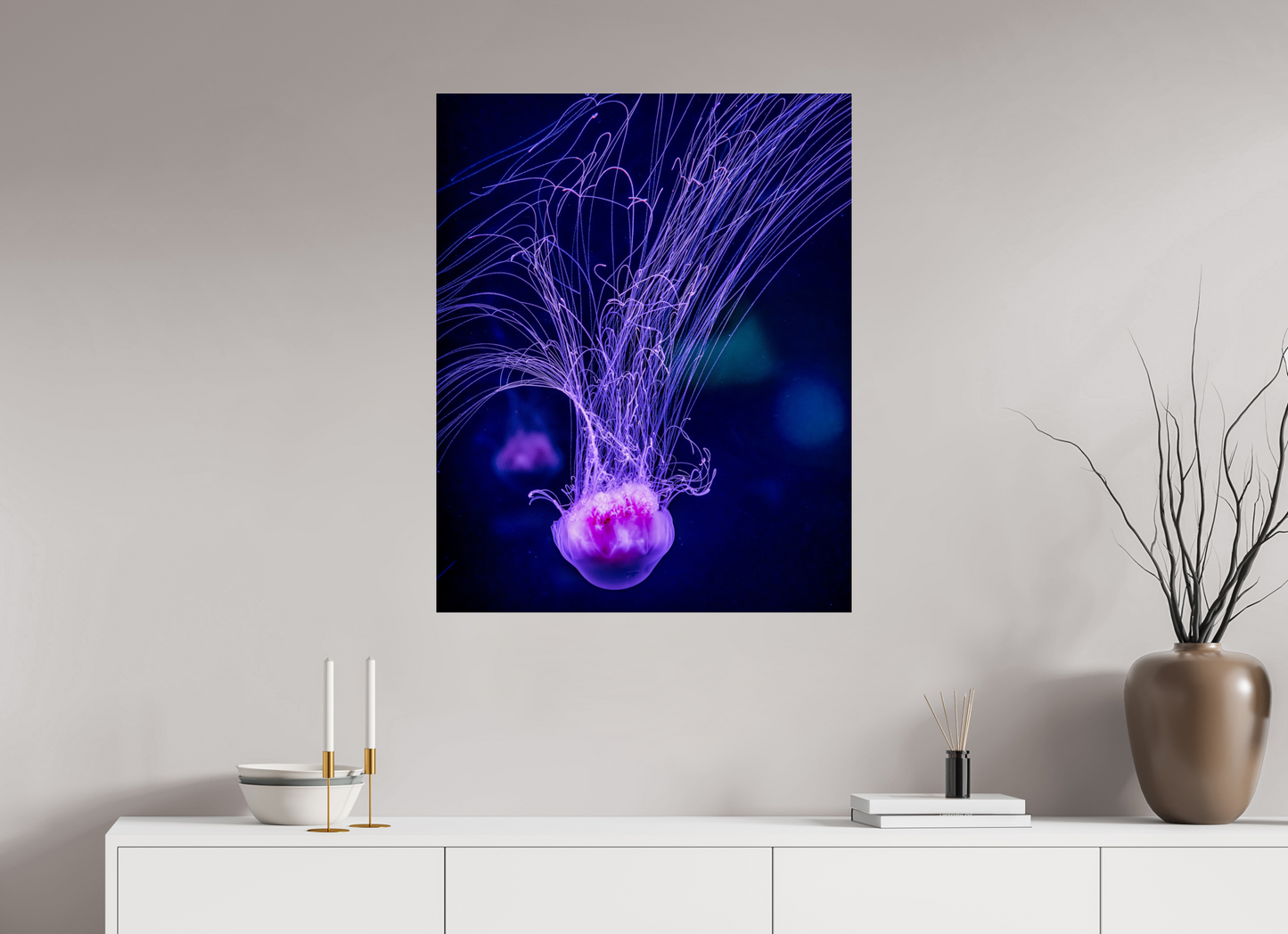 28 x 35″, Photo Print Under Acrylic Glass Ocean Calligraphy
