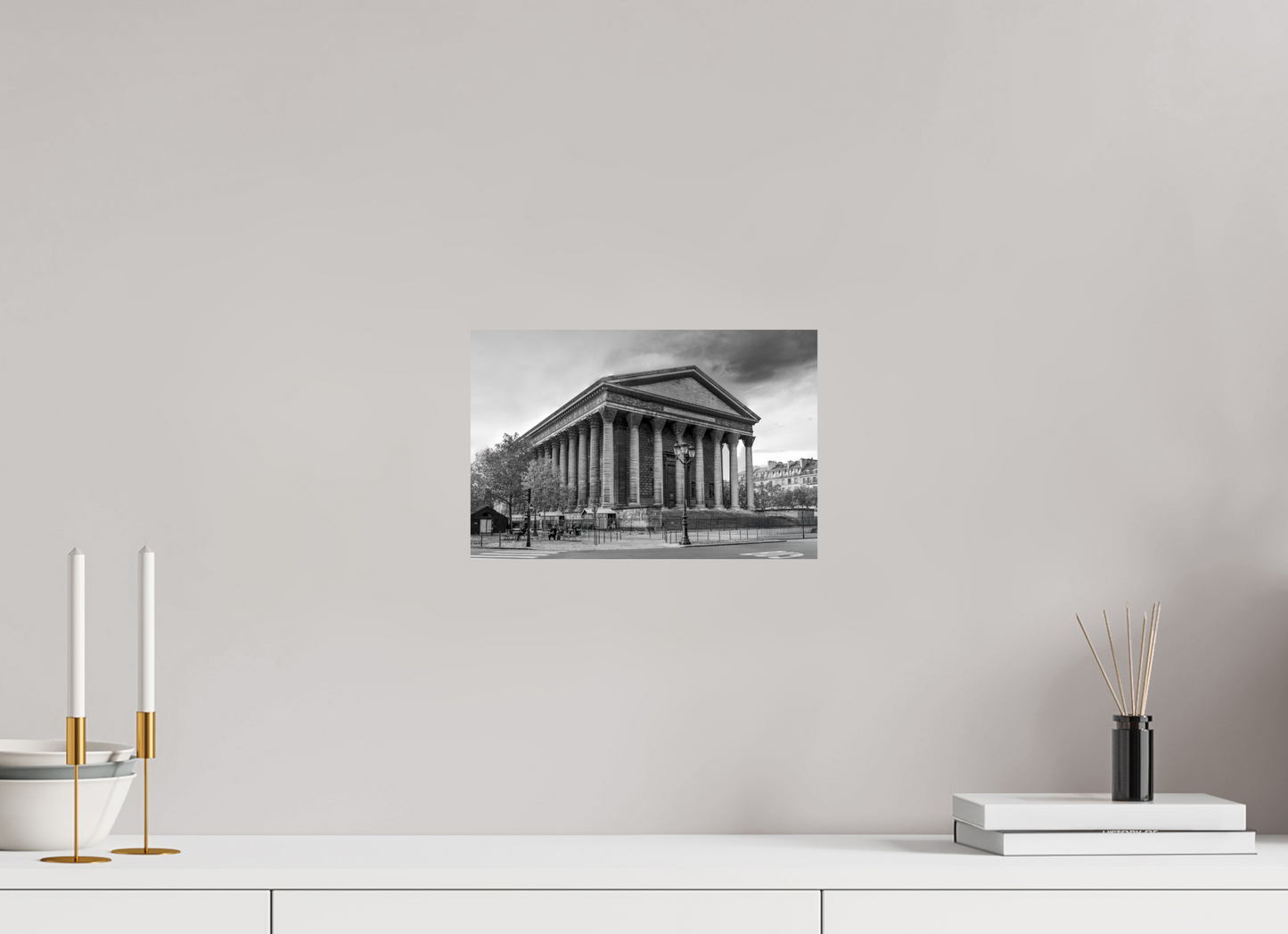 12.1 x 8″, Photo Print On Fuji Crystal DP II Paris - La Madeleine in Monochrome
