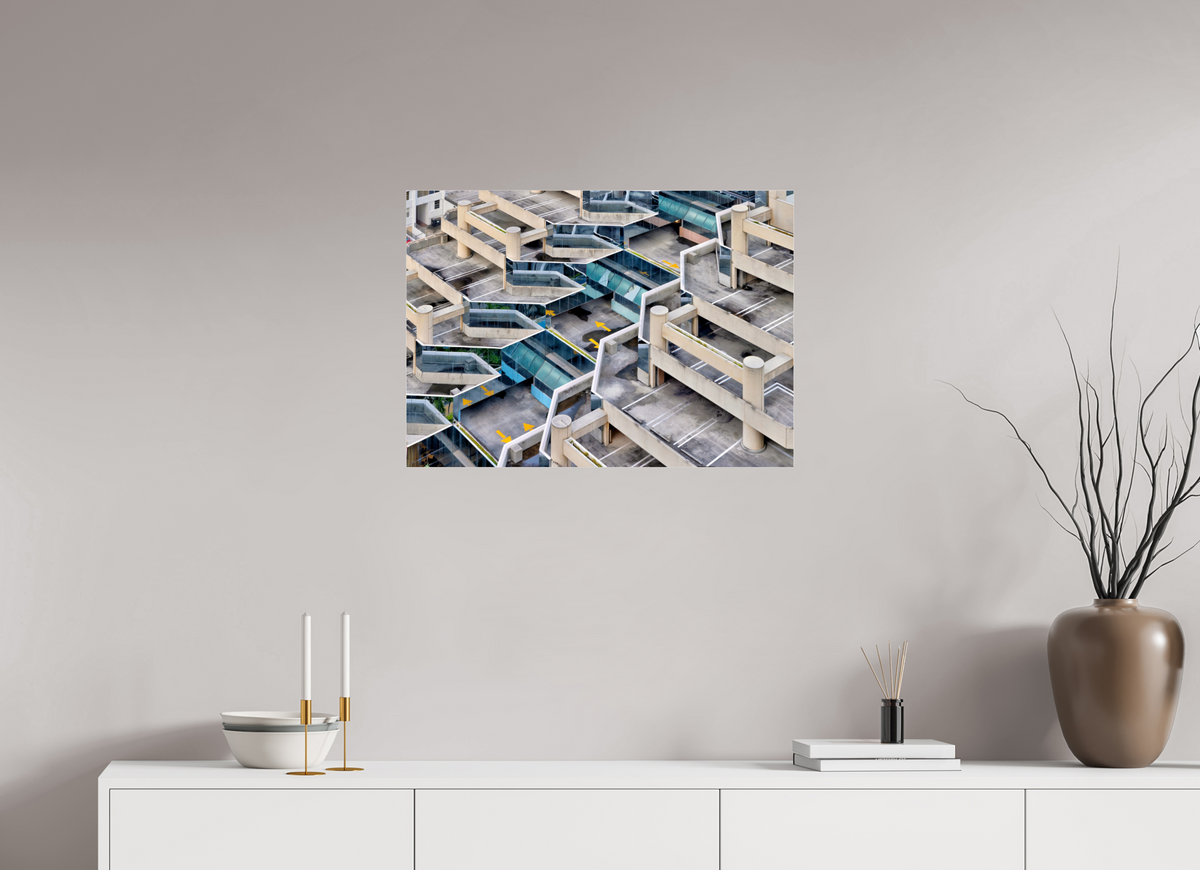 28 x 20″, Photo Print Under Acrylic Glass Urban Labyrinth — Geometry in Concrete