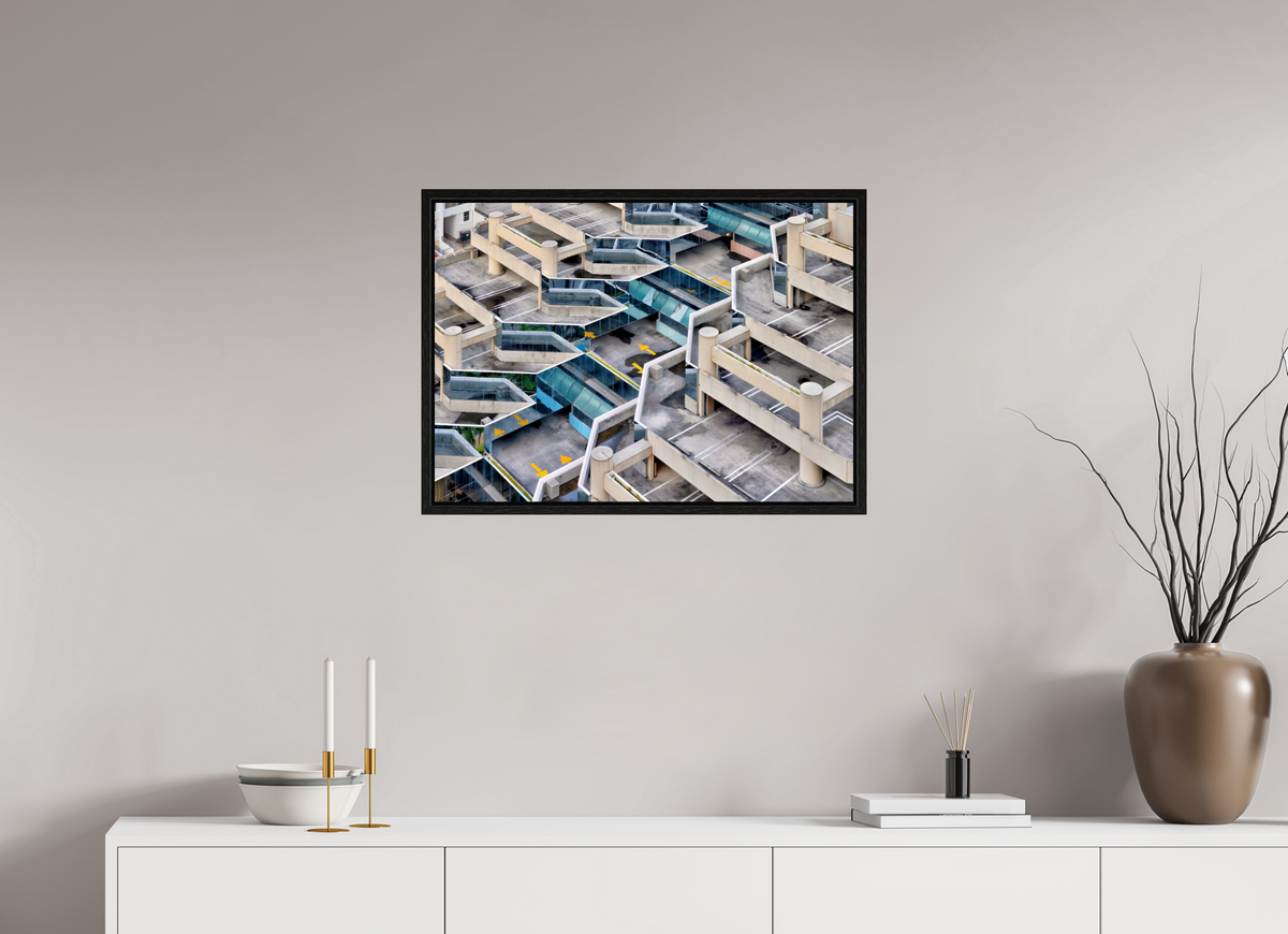 28 x 20″, Floater Frame Urban Labyrinth — Geometry in Concrete