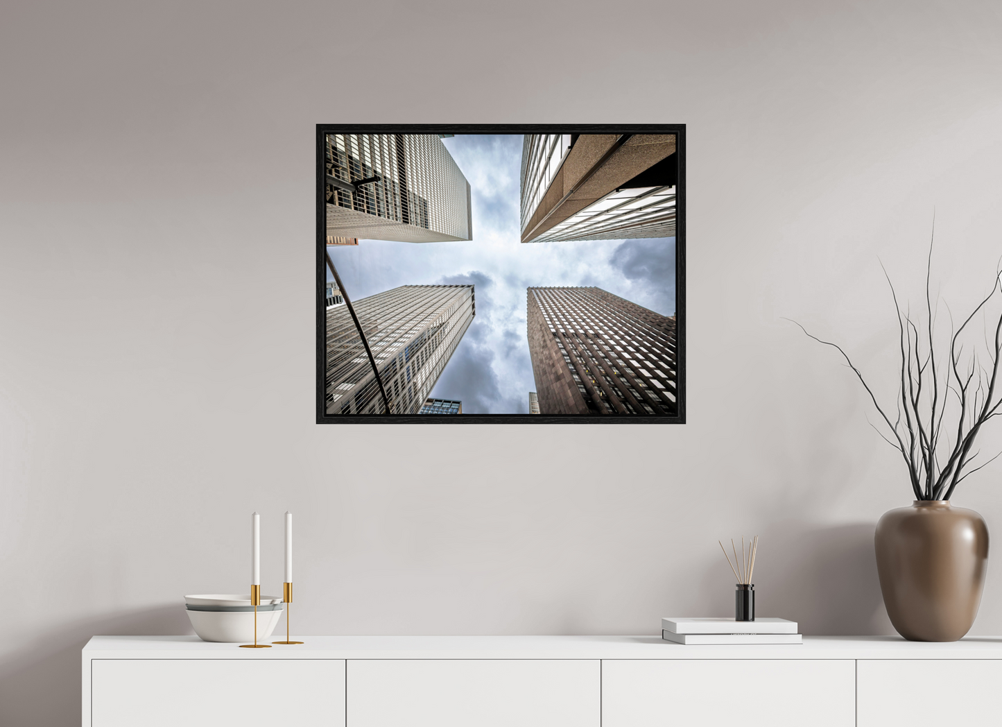30 x 24″, Floater Frame New York - Urban Canyon