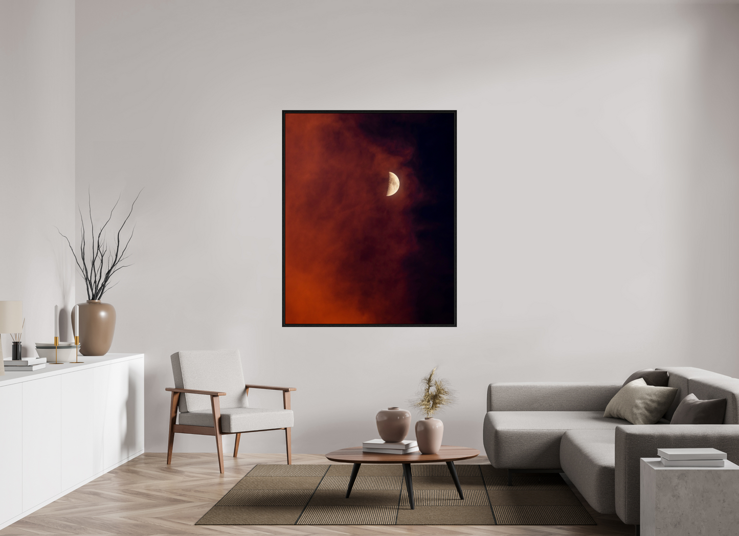 47 x 58.7″, Floater Frame Florida - Red Moon