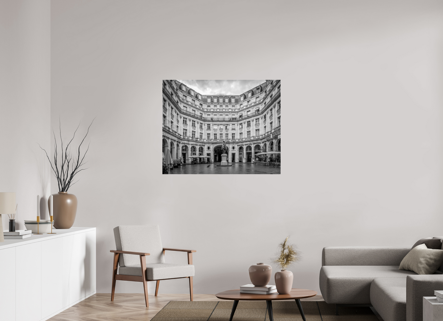 43.7 x 35″, Photo Print Under Acrylic Glass Paris - Symetry