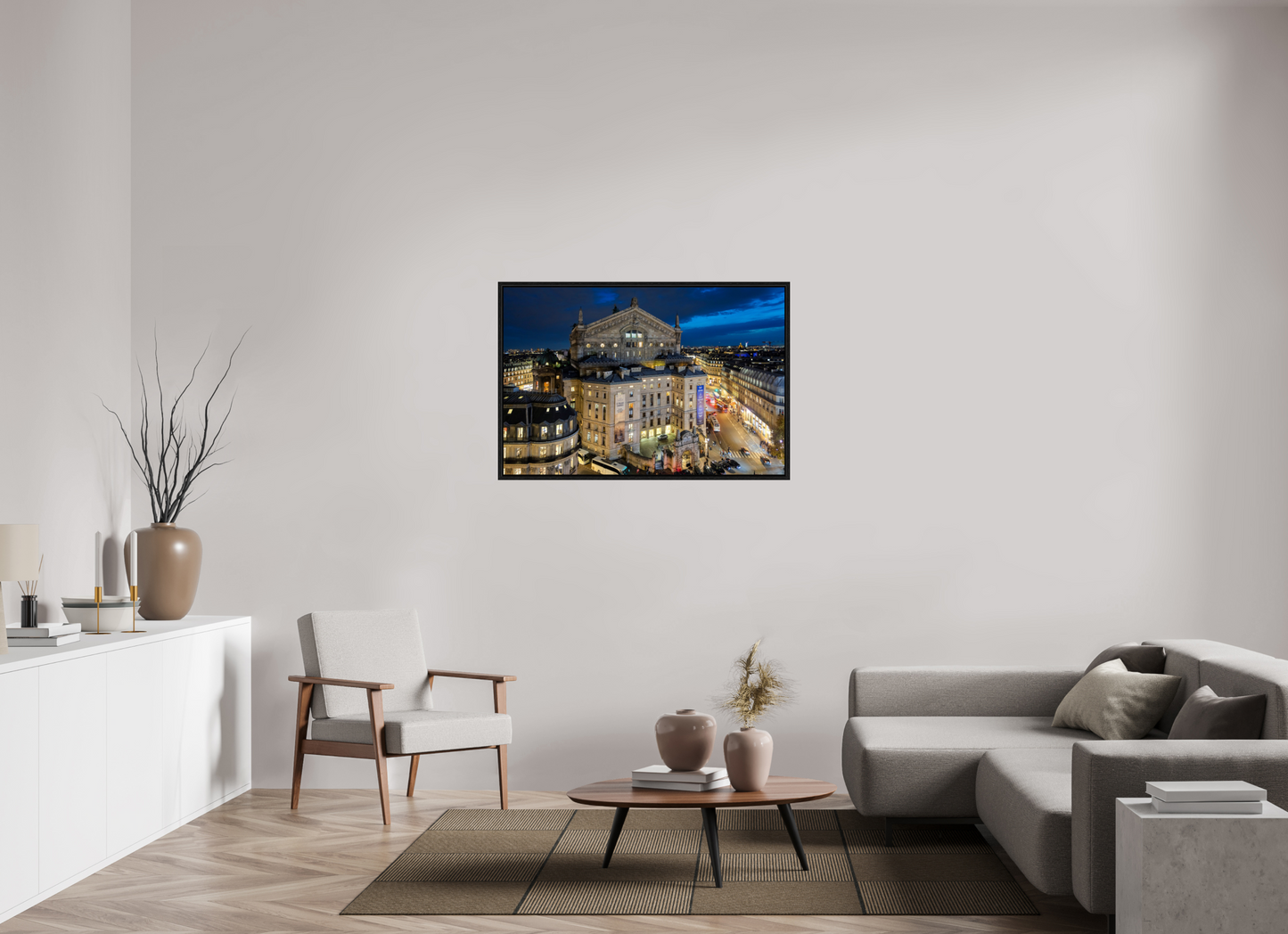 45 x 30″, Floater Frame Paris - Palais Garnier during the blue hour