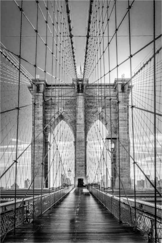 Main image Lines of Infinity – Brooklyn Bridge Fine Art Black & White Photography Print