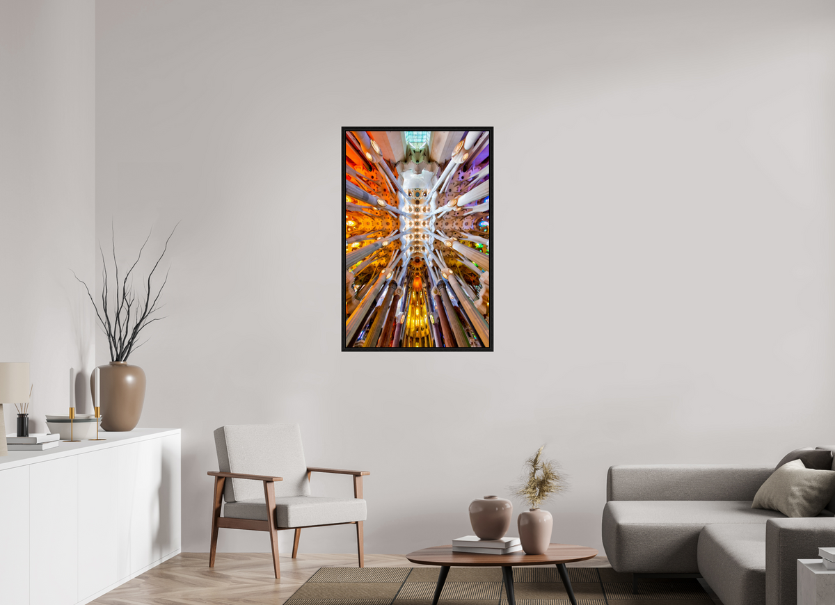 28 x 42.3″, Floater Frame Gaudí’s Celestial Geometry — Sagrada Família, Barcelona