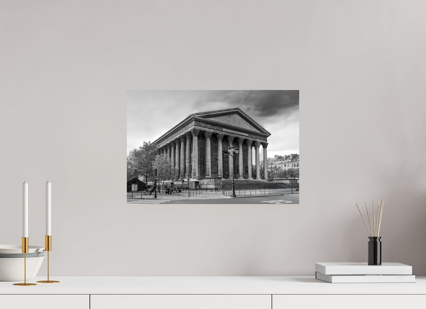 18.1 x 12″, Photo Print On Fuji Crystal DP II Paris - La Madeleine in Monochrome
