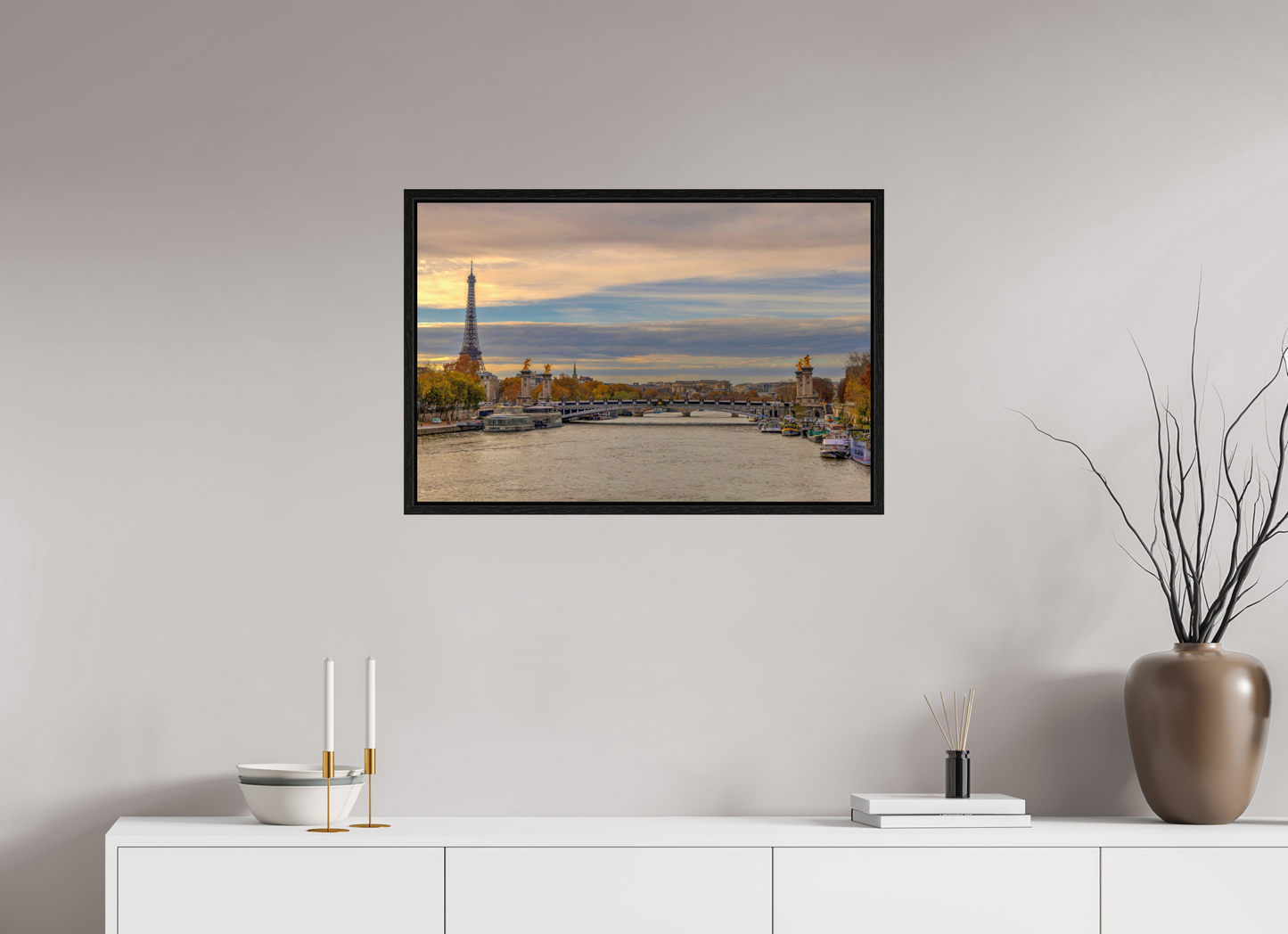 30.3 x 20″, Floater Frame Paris - Autumn Over Pont Alexandre III