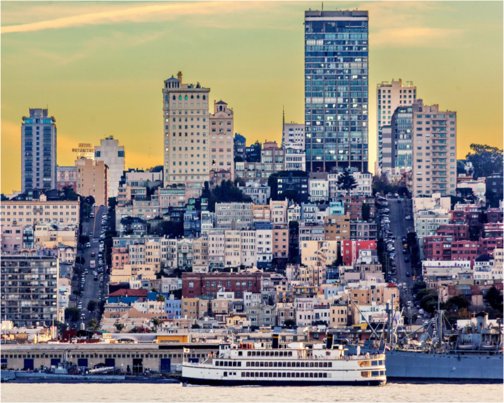 Main image San Francisco - Cityscape with Ferry at Sunse