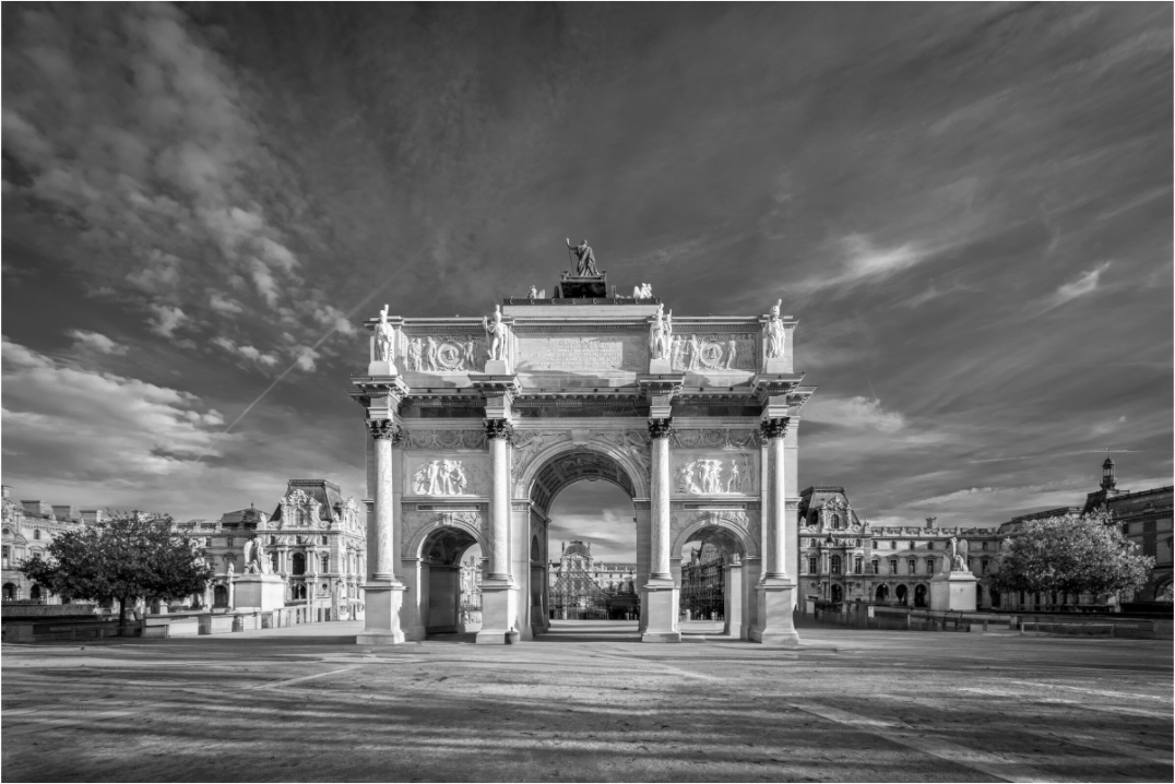 Main image Paris -Louvre’s Gateway – Black and White Architectural Prin