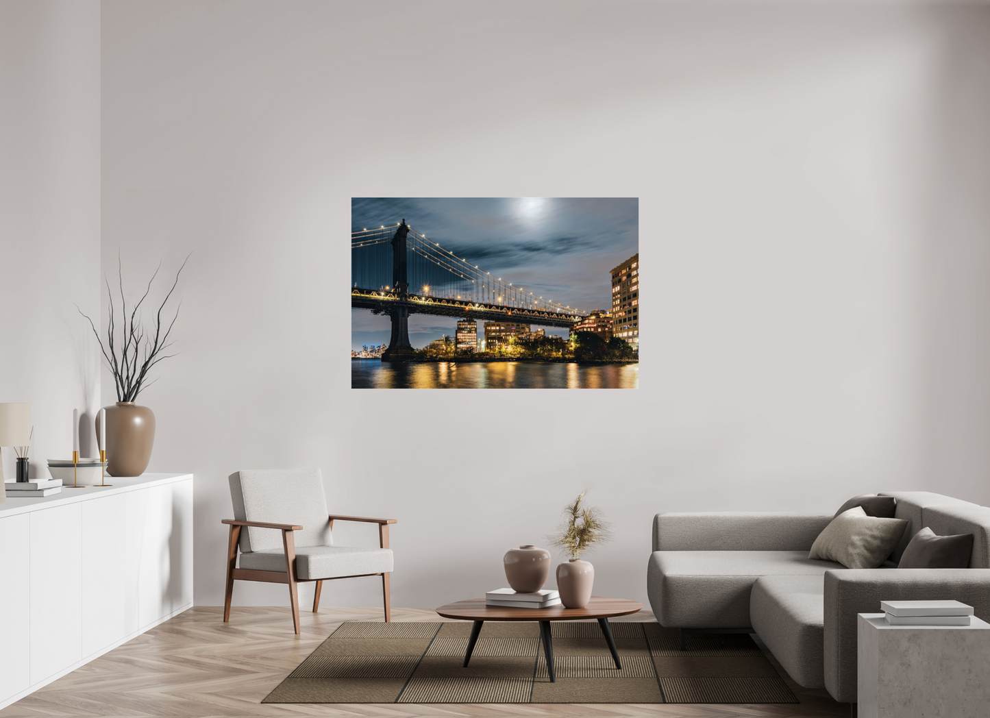 60 x 40″, Photo Print Under Acrylic Glass New York - Manhattan Bridge