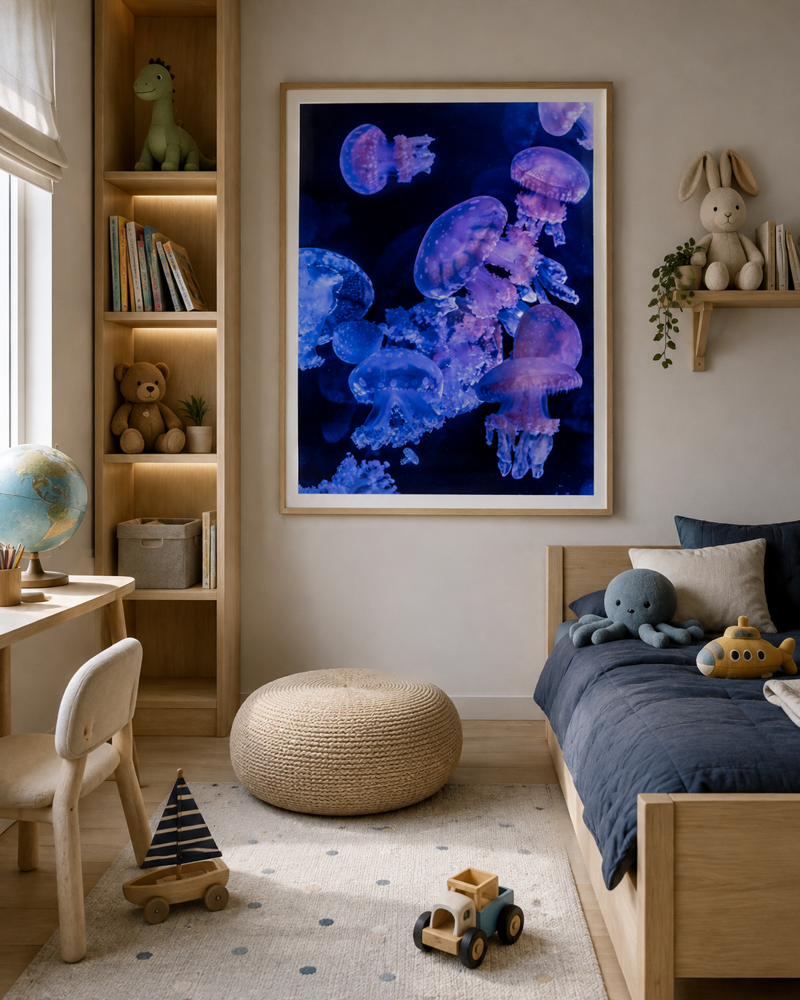 Celestial Drift — Jellyfish in Blue