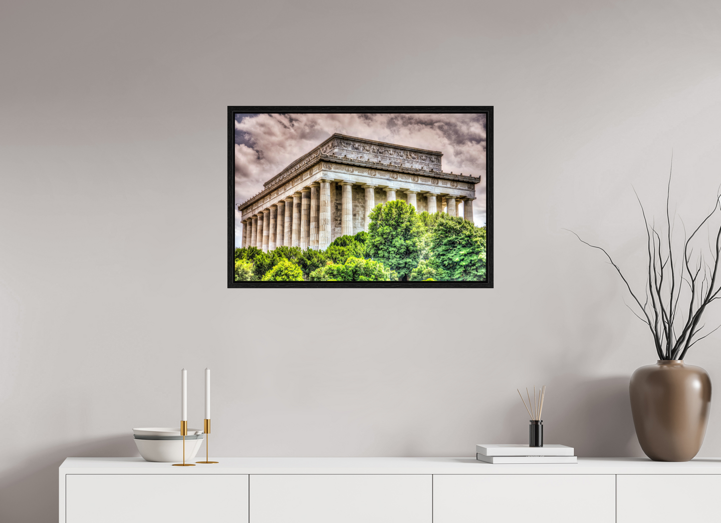 30 x 20″, Floater Frame Lincoln Memorial, Washington DC — Dramatic Architectural Fine Art Print