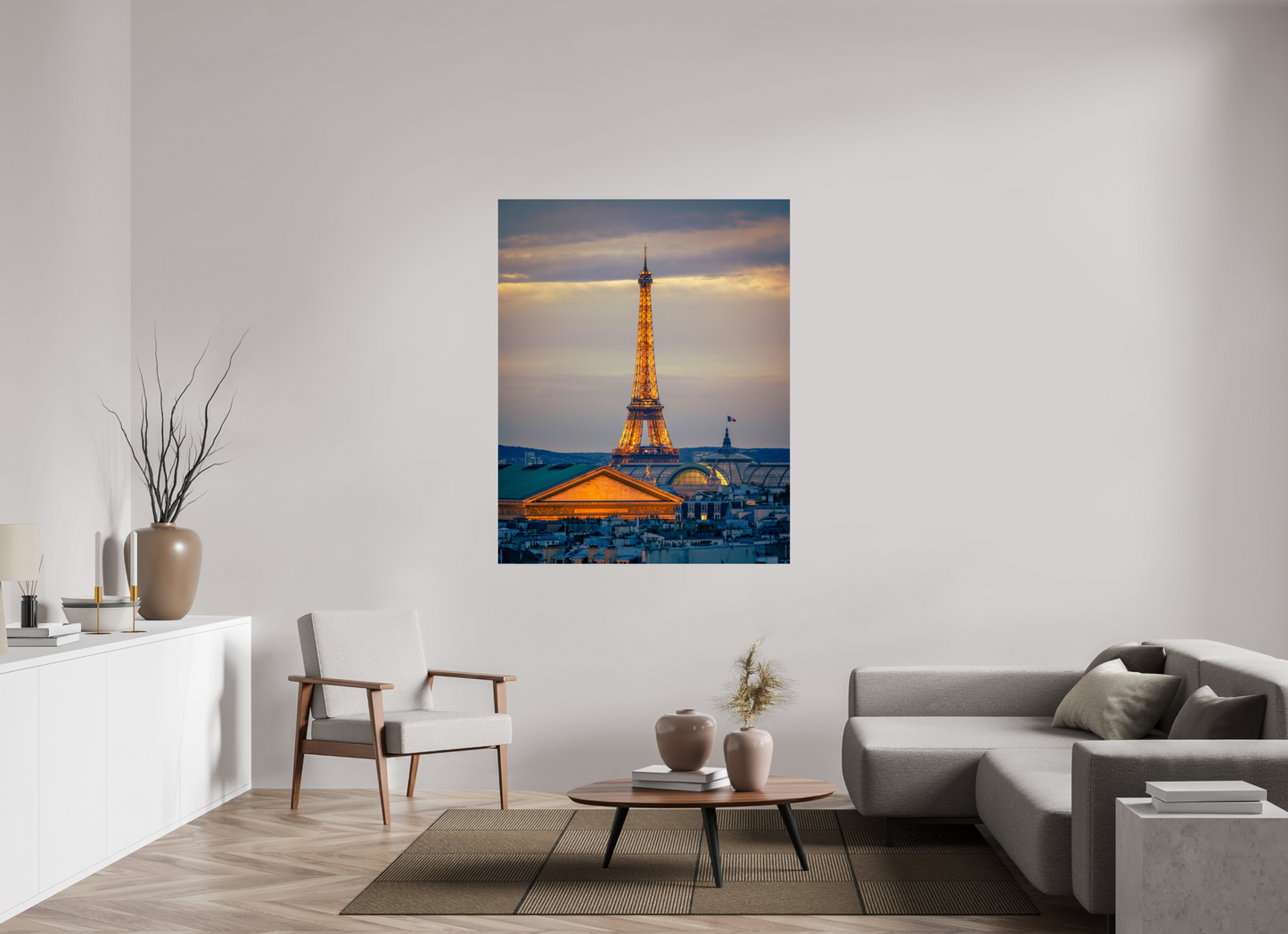 47 x 58.7″, Photo Print On Fuji Crystal DP II Paris - Golden Eiffel Tower