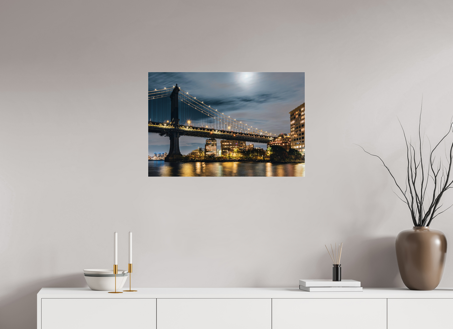 30 x 20″, Photo Print Under Acrylic Glass New York - Manhattan Bridge