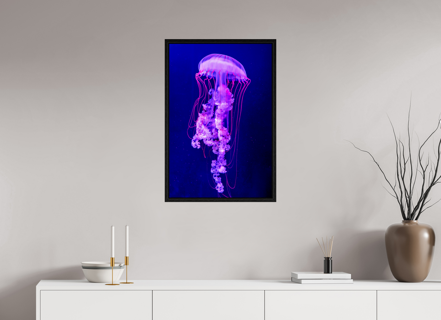20 x 30″, Floater Frame Electric Dreams – Fine Art Jellyfish Photography Print