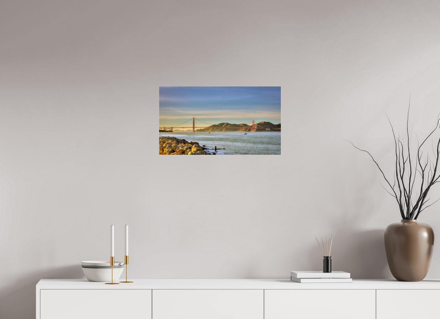 24 x 13.5″, Photo Print Under Acrylic Glass California - Golden Gate Bridge 2