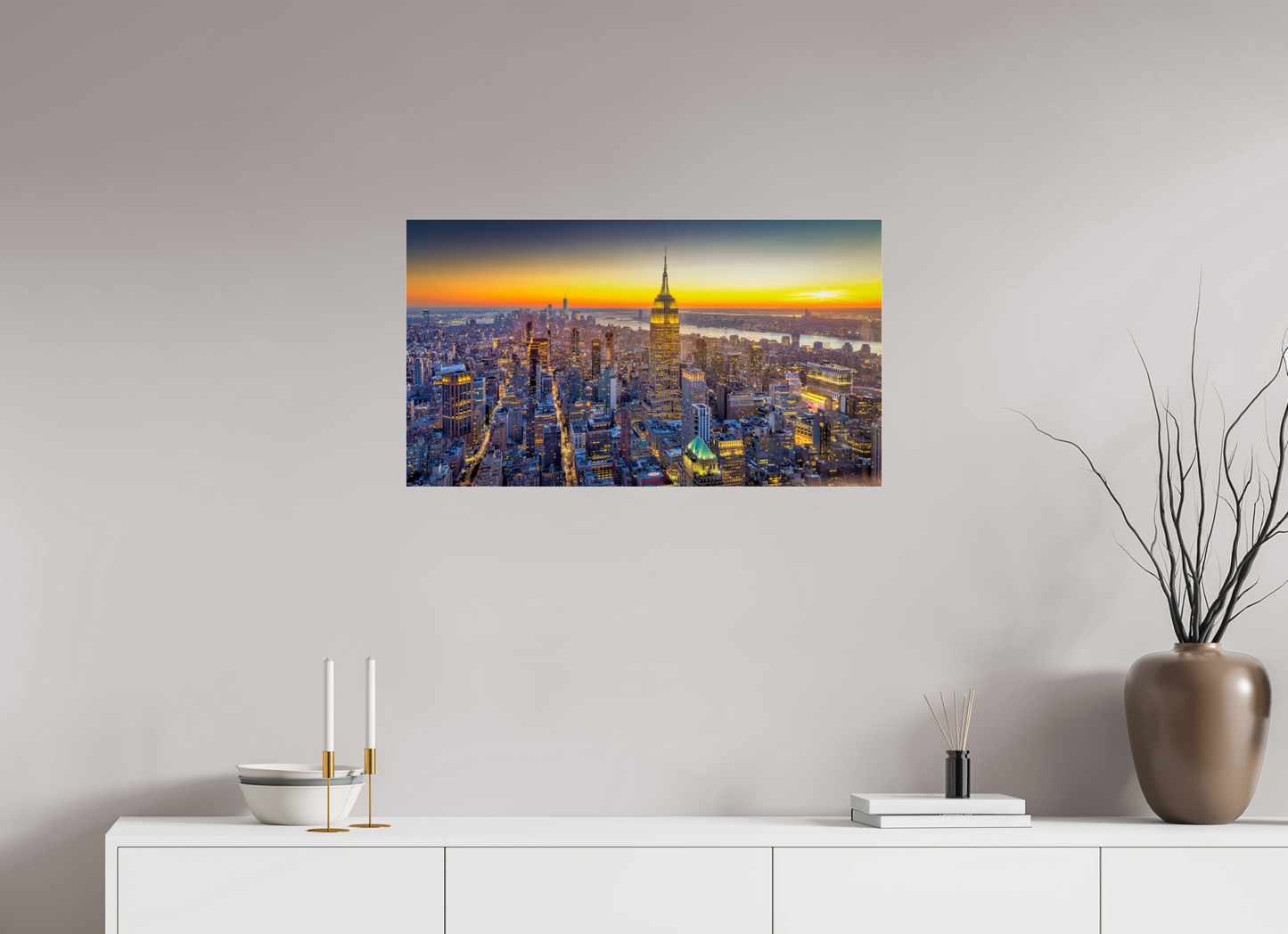 32 x 18″, Photo Print Under Acrylic Glass New York - Urban Glow