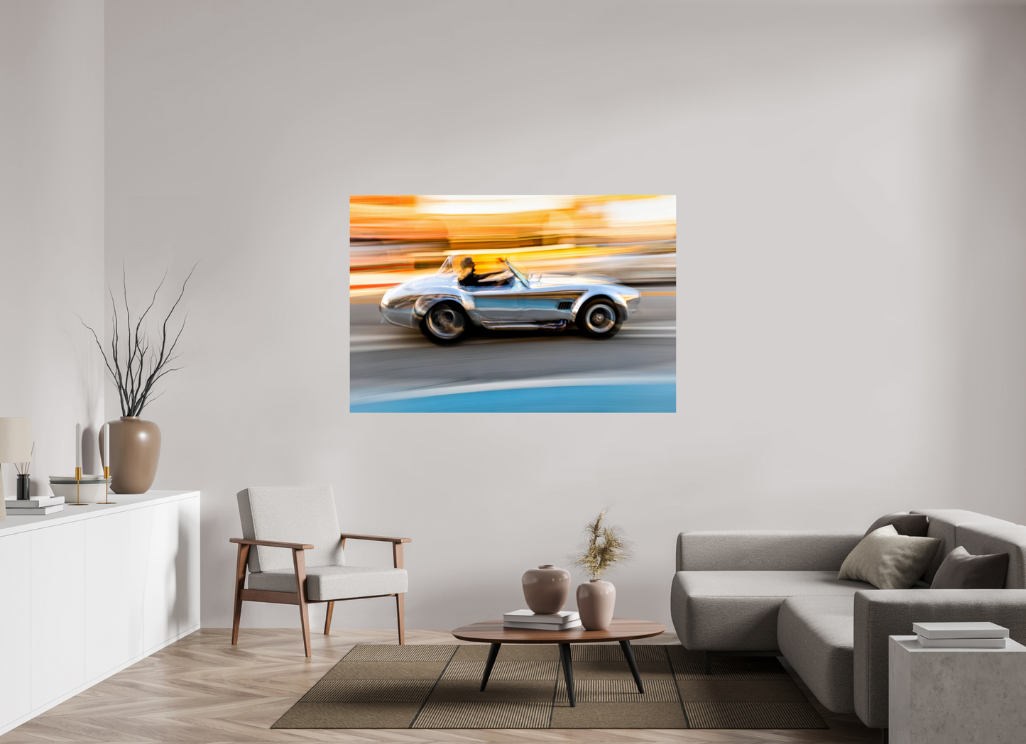 66 x 44″, Photo Print On Fuji Crystal DP II Cobra in Motion — Fine Art Automotive Photograph