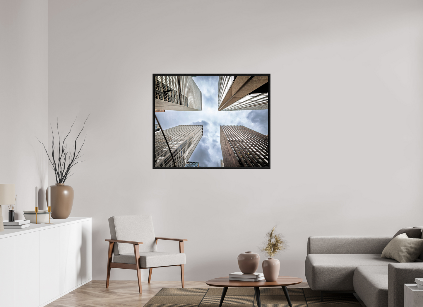43.7 x 35″, Floater Frame New York - Urban Canyon