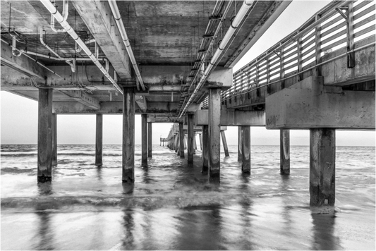 Main image Florida - Under the Pier — Coastal Geometry in Black & White