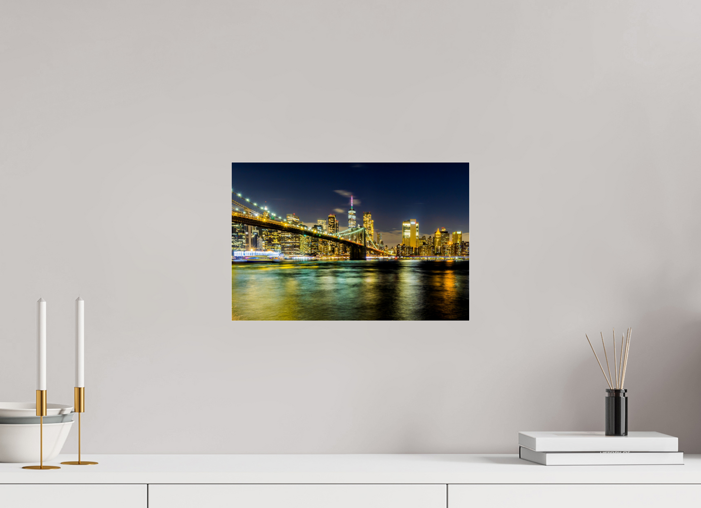 15 x 10″, Photo Print Under Acrylic Glass New York - Manhattan After Dark