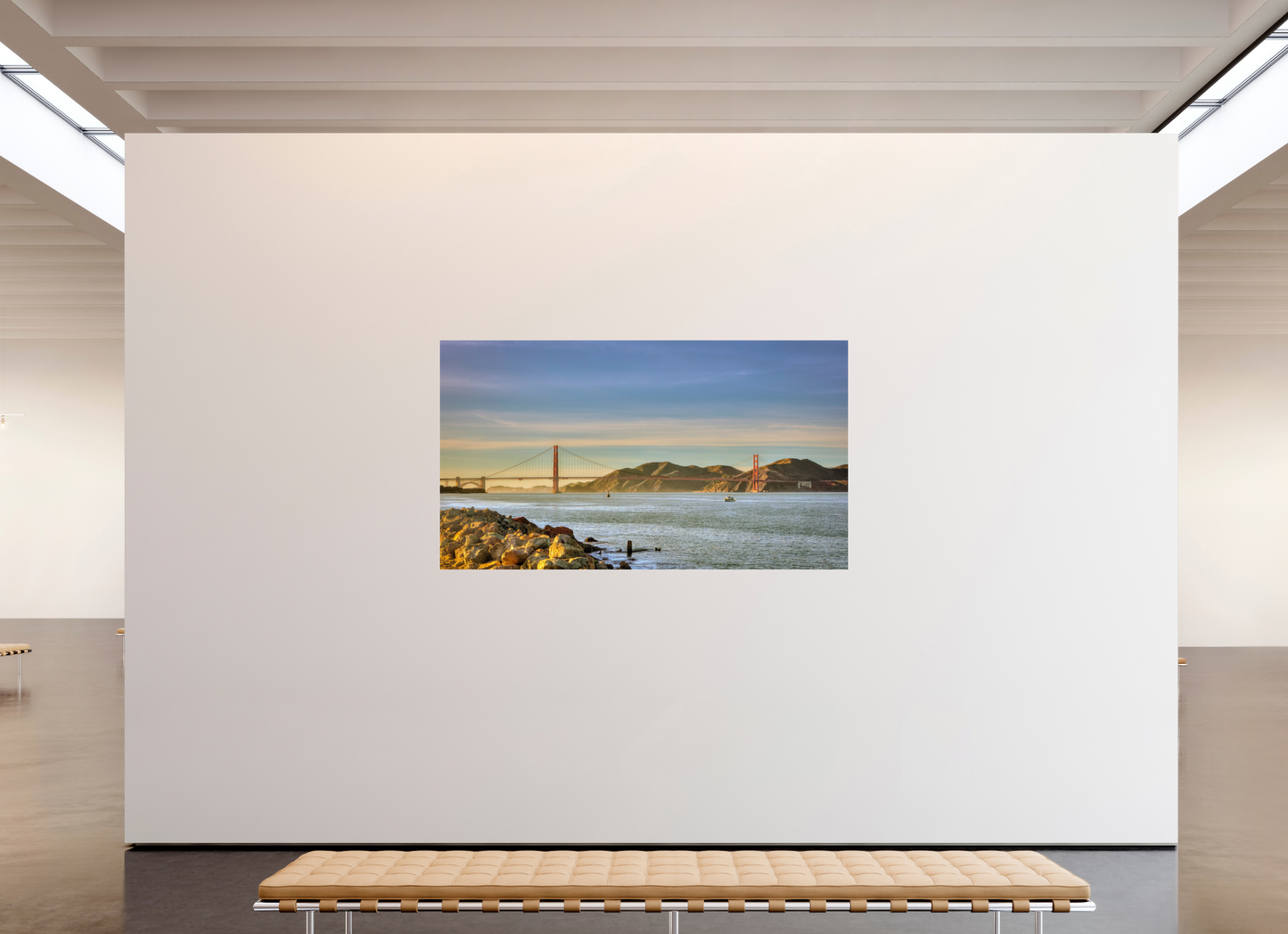 80 x 45″, Photo Print Under Acrylic Glass California - Golden Gate Bridge 2