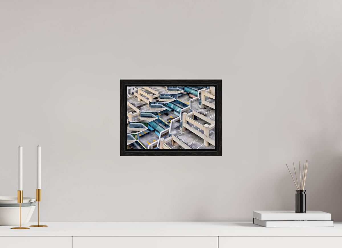 11.2 x 8″, Floater Frame Urban Labyrinth — Geometry in Concrete