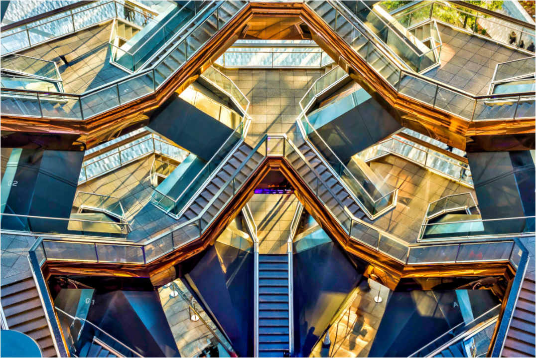 Main image New York - Golden Geometry — The Vessel, Architectural Fine Art Photograph