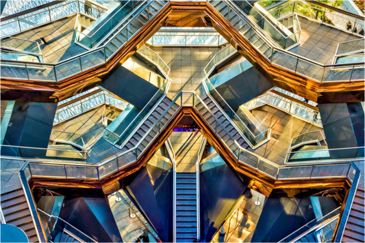 Main image New York - Golden Geometry — The Vessel, Architectural Fine Art Photograph