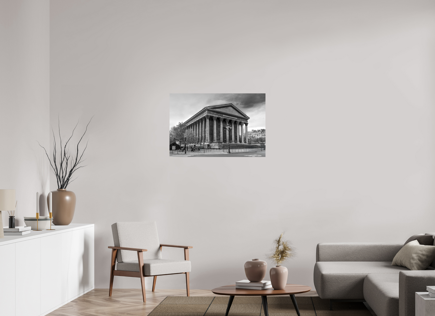 36.3 x 24″, Photo Print On Fuji Crystal DP II Paris - La Madeleine in Monochrome