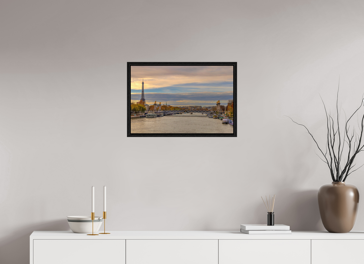 24.3 x 16″, Floater Frame Paris - Autumn Over Pont Alexandre III