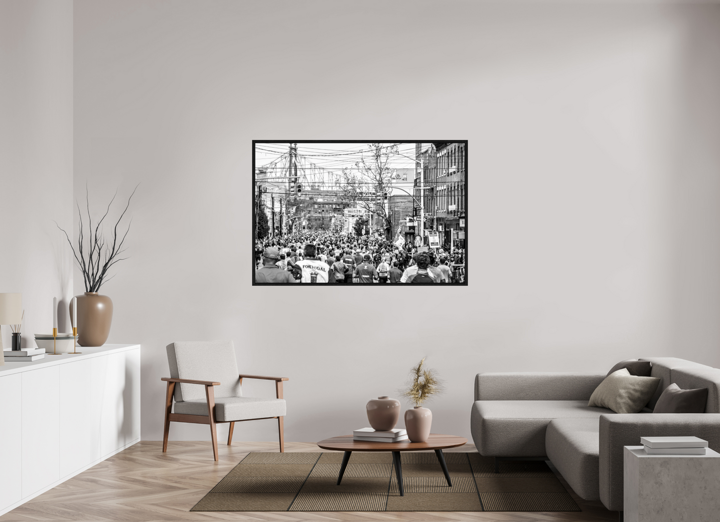 60 x 40″, Floater Frame The Pack — NYC Marathon