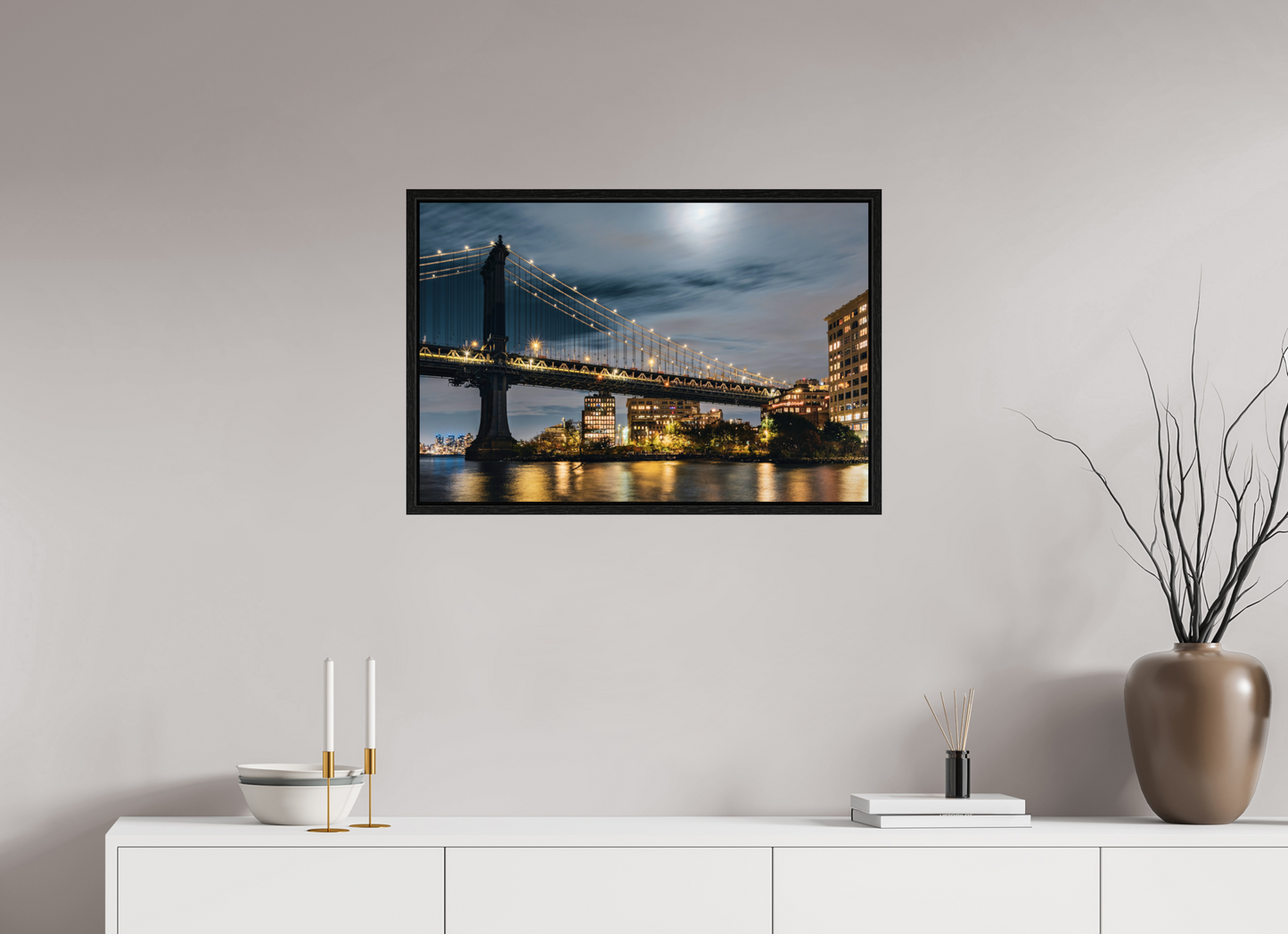 30 x 20″, Floater Frame New York - Manhattan Bridge