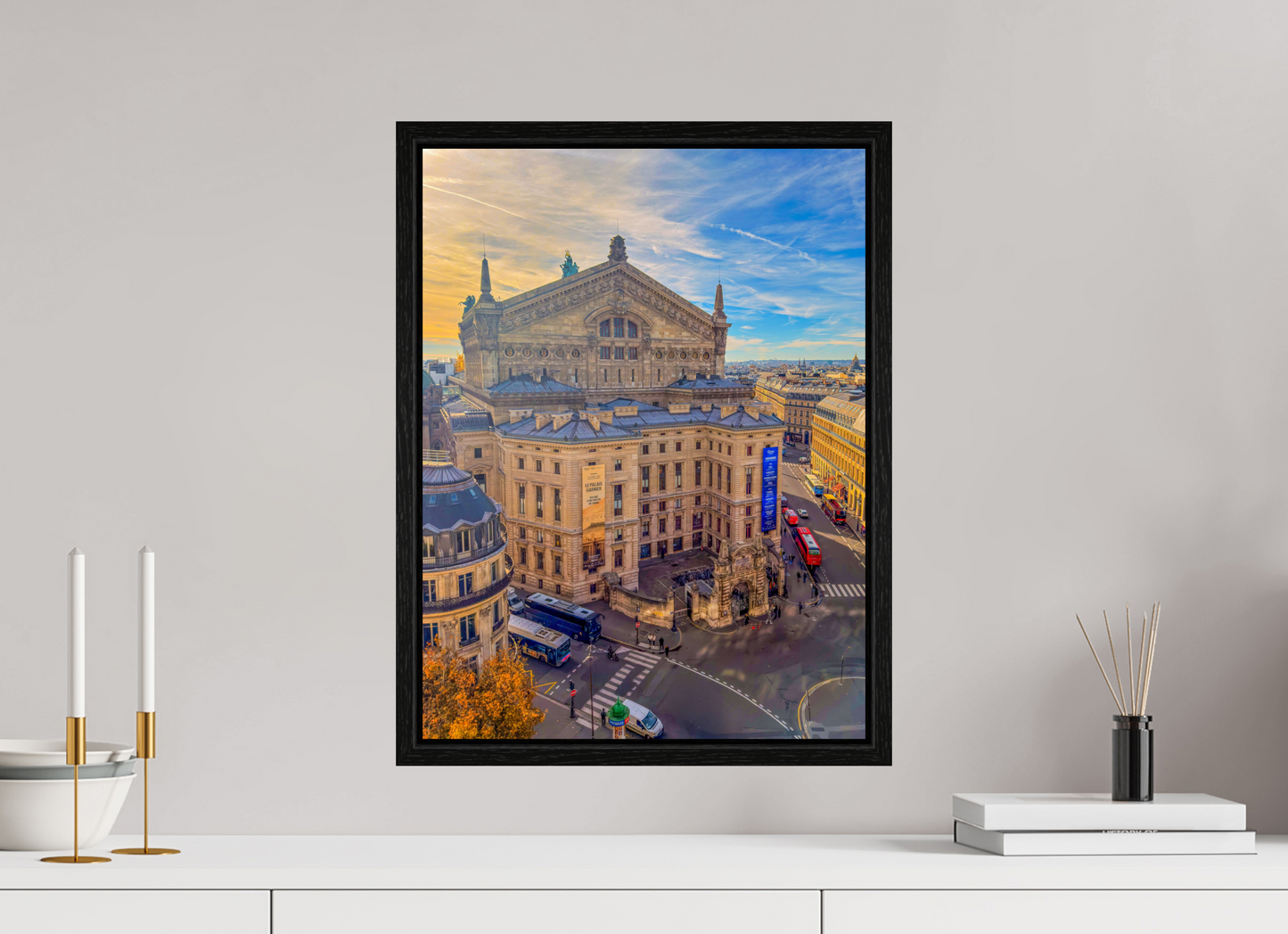 15 x 20″, Floater Frame Paris - Palais Garnier at Sunset