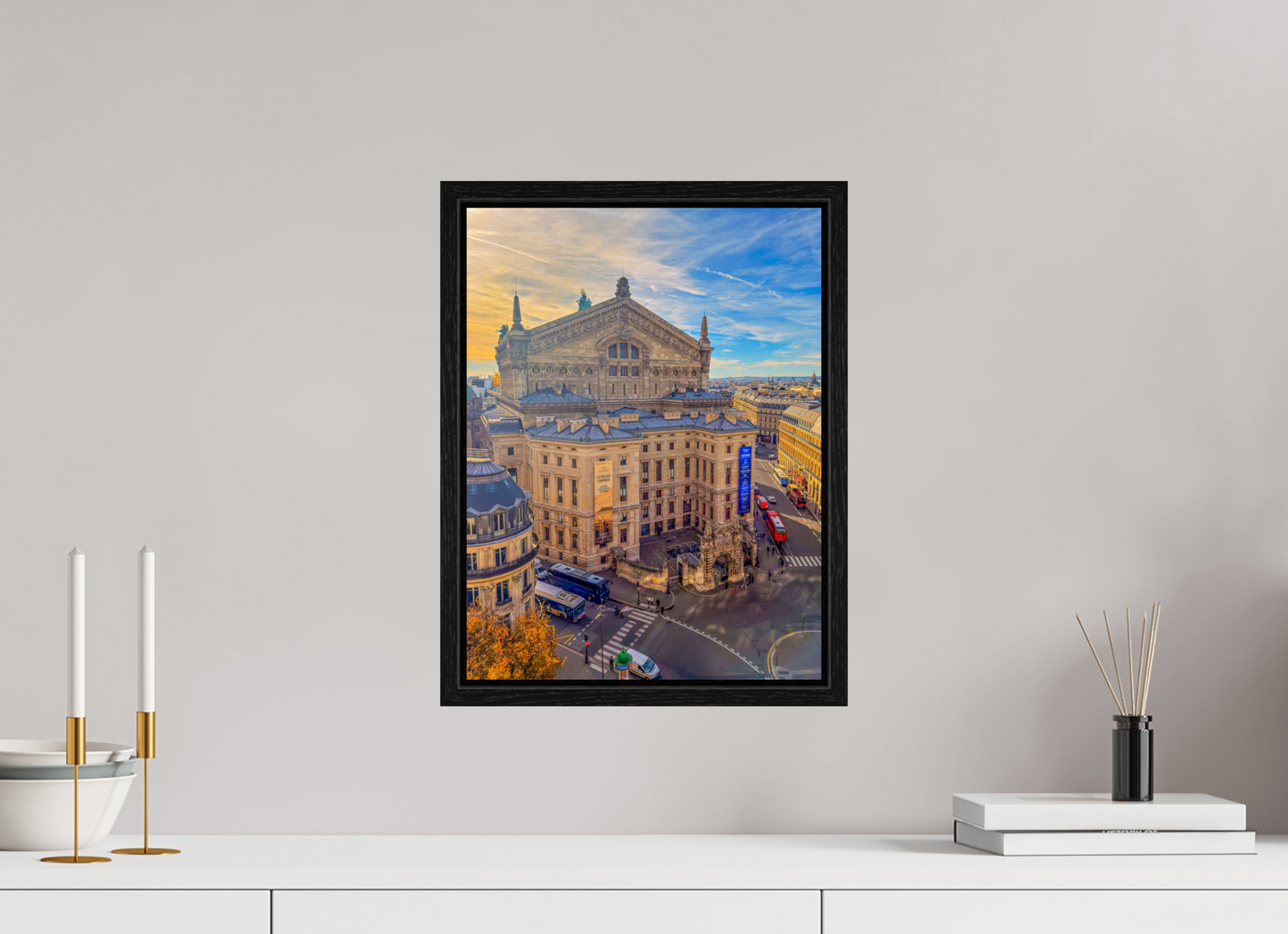 12 x 16″, Floater Frame Paris - Palais Garnier at Sunset